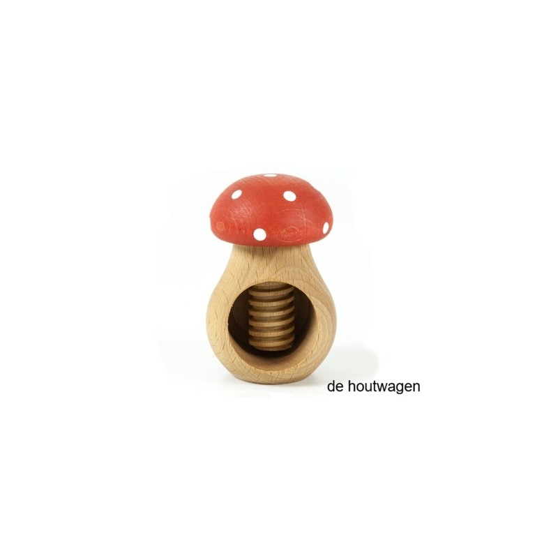 De Houtwagen | Houten Notenkraker Paddenstoel | onbehandeld houten artikelen | € 5,95