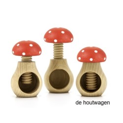 De Houtwagen | Houten Notenkraker Paddenstoel | onbehandeld houten artikelen | € 5,95