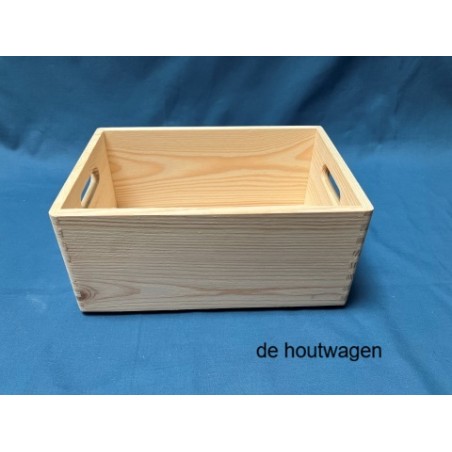 De Houtwagen | Houten Stapelbare krat 30 × 20 × 13 cm | houten kratten | € 12,95