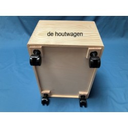 De Houtwagen | Houten Krat met Zwenkwielen 40 × 30 × 22 cm – Verrijdbare Opberg- en Speelgoedkist | houten kratten | € 29,95