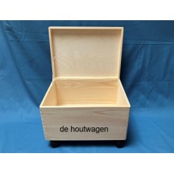 De Houtwagen | opbergkist met zwenkwielen 40 x 30 x 22 cm. verrijdbare opberg en speelgoedkist | houten opbergkisten | € 39,95