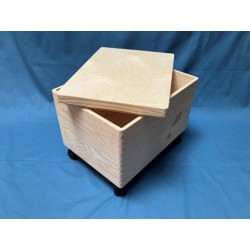 De Houtwagen | opbergkist met zwenkwielen en afneembaar deksel 40 x 30 x 22 cm. verrijdbare opberg en speelgoedkist | houten speelgoedkisten | € 39,95