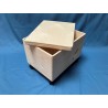 De Houtwagen | opbergkist met zwenkwielen en afneembaar deksel 40 x 30 x 22 cm. verrijdbare opberg en speelgoedkist | houten speelgoedkisten | € 39,95