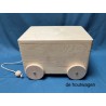 De Houtwagen | kist met houten wielen en koord 40 x 30 x 22 cm. | houten opbergkisten | € 59,00
