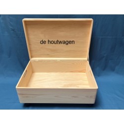 De Houtwagen | opbergkist groot met zwenkwielen 59 x 40 x 22 cm. verrijdbare opberg en speelgoedkist | houten opbergkisten | € 57,50