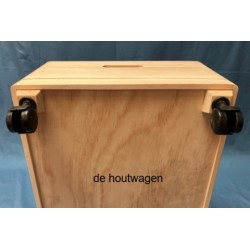 De Houtwagen | opbergkist groot met zwenkwielen 59 x 40 x 22 cm. verrijdbare opberg en speelgoedkist | houten opbergkisten | € 57,50