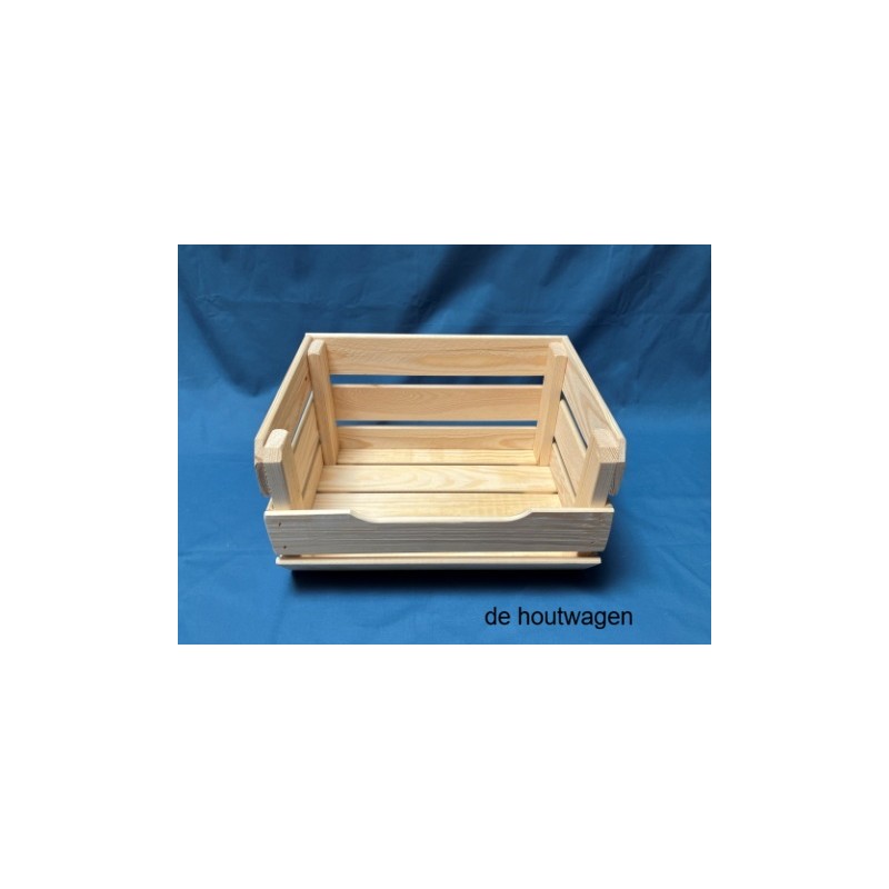 De Houtwagen | houten krat stapelbaar met vulopening 40 x 30 x 22 cm. | houten kratten | € 19,95