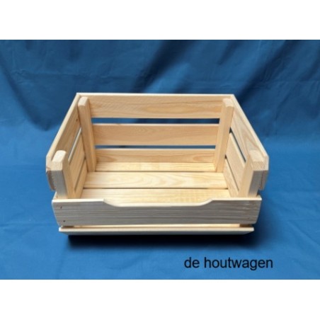 De Houtwagen | houten krat stapelbaar met vulopening 40 x 30 x 22 cm. | houten kratten | € 19,95