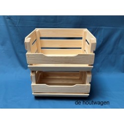 De Houtwagen | houten krat stapelbaar met vulopening 40 x 30 x 22 cm. | houten kratten | € 19,95
