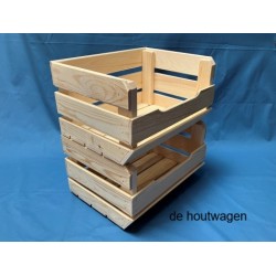 De Houtwagen | houten krat stapelbaar met vulopening 40 x 30 x 22 cm. | houten kratten | € 19,95