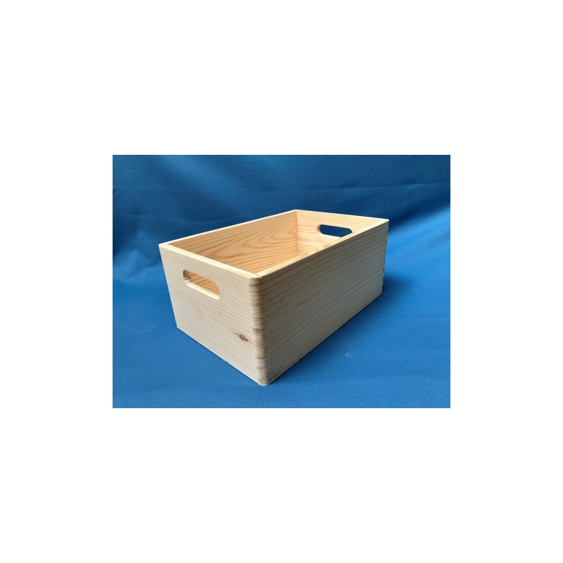De Houtwagen | opbergkrat grenen 30 x 20 x 13 cm. - vlakke bodem | houten kratten | € 12,50