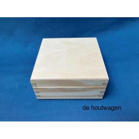 De Houtwagen | kist grenen 12 x 12 x 6 cm. | houten kisten vierkant | € 6,95