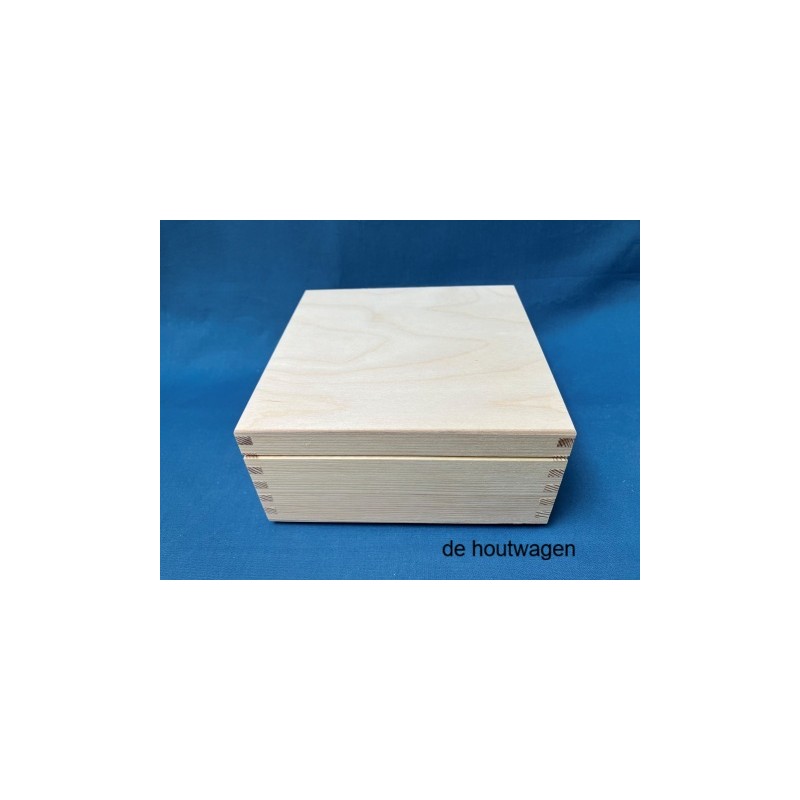 De Houtwagen | kist grenen 20 x 20 x 9 cm. | houten kisten vierkant | € 9,95