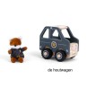 De Houtwagen | Houten Politieauto met Mini Figuur | houten vrachtwagens en machines | € 19,95