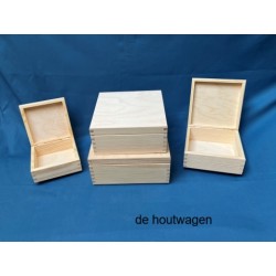 De Houtwagen | kisten set vierkant 4-delig | houten kisten vierkant | € 24,95