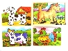 puzzelkist met 4 puzzels van boerderijdieren