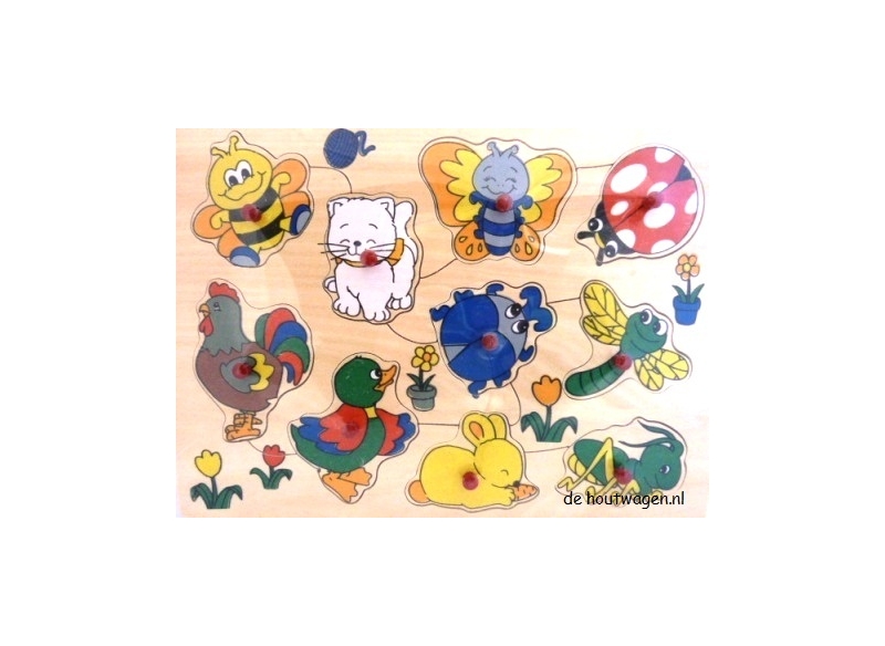 De Houtwagen | knoppuzzel lieveheersbeestje | houten puzzels met knopjes | € 5,95 De Houtwagen | knoppuzzel lieveheersbeestje | houten puzzels met knopjes | € 5,95