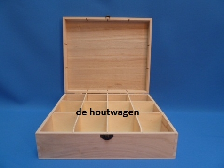De Houtwagen | theekist met 12 vakken | theekisten | € 9,95