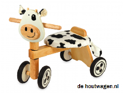 houten loopfiets koe