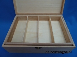 De Houtwagen | Houten Naaikist met Uitneembare etage - paulownia hout | houten kisten met vakverdeling | € 13,50