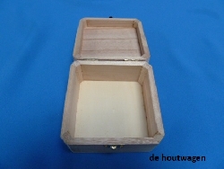 De Houtwagen | houten sieradenkistje vierkant - 10x10x6 | houten kisten vierkant | € 3,95