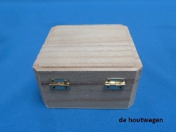 De Houtwagen | houten sieradenkistje vierkant - 10x10x6 | houten kisten vierkant | € 3,95