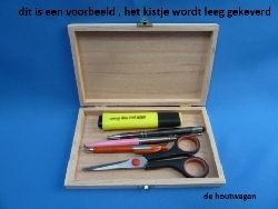 De Houtwagen | pennenkistje grenen 19 x 12 x 3 nieuw model | houten kisten rechthoekig | € 4,25