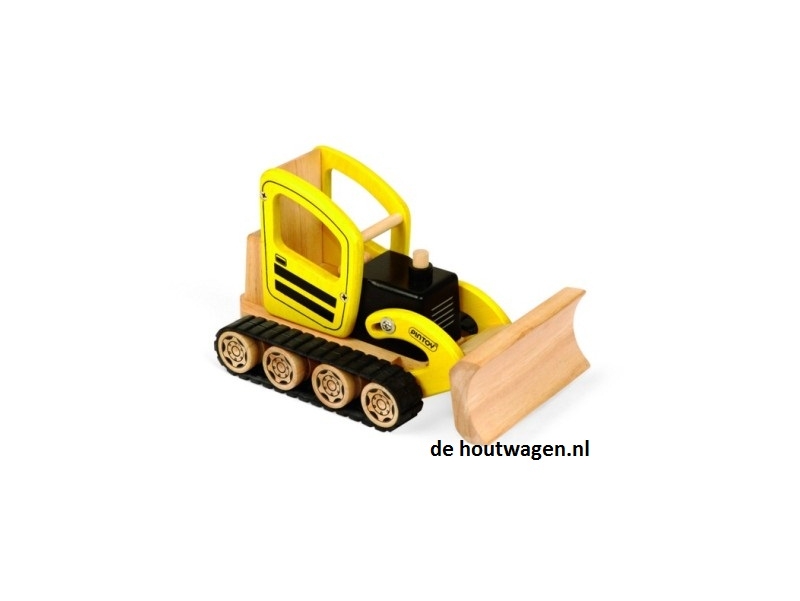 De Houtwagen | houten speelgoed bulldozer pintoy | houten vrachtwagens en machines | € 37,50