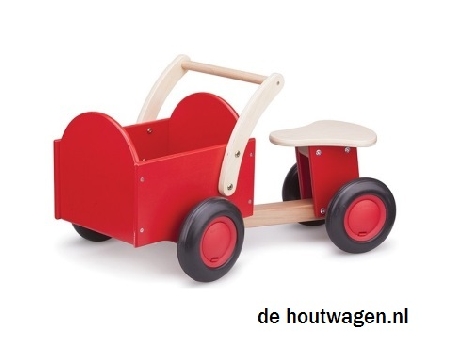 De Houtwagen | kinderbakfiets rood | houten kinderbakfiets | € 95,00
