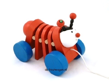 houten trekfiguur lieveheersbeestje