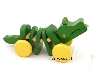De Houtwagen | houten trekfiguur krokodil | stokroller- trekfiguur  | € 6,95