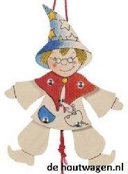 trekpopje tovenaar om zelf in te kleuren