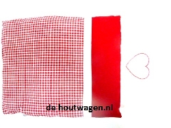 poppen beddengoed rode ruit 