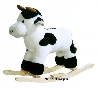 De Houtwagen | Pluche Hobbelkoe met Geluid – Houten Onderstel | hobbelpaarden, stokpaardjes | € 75,00