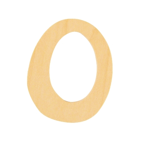 De Houtwagen | houten cijfer 0  | houten letters | € 0,40