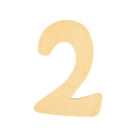 De Houtwagen | houten cijfer 2  | houten letters | € 0,40