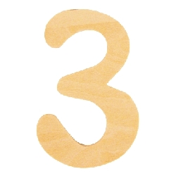 houten cijfer 3 