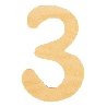 De Houtwagen | houten cijfer 3  | houten letters | € 0,40
