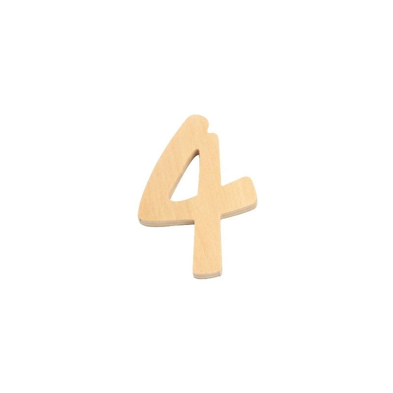 houten cijfer 4