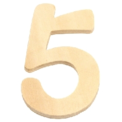 houten cijfer 5 