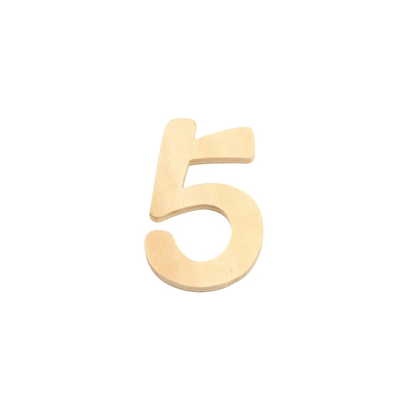 houten cijfer 5 