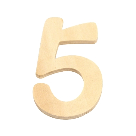 houten cijfer 5 