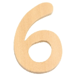 houten cijfer 6