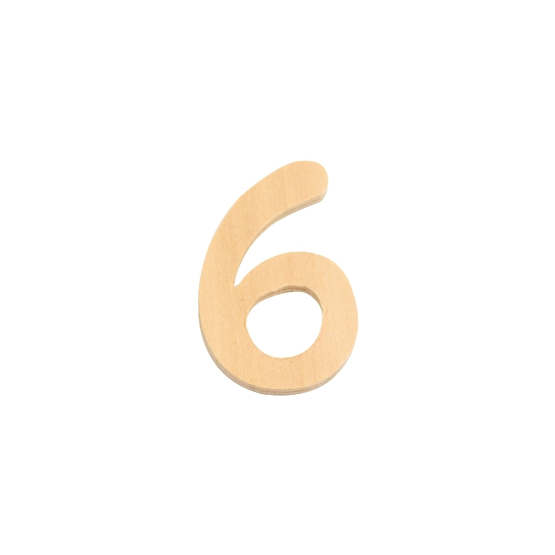 houten cijfer 6