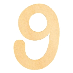 houten cijfer 9