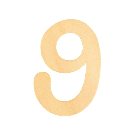 houten cijfer 9