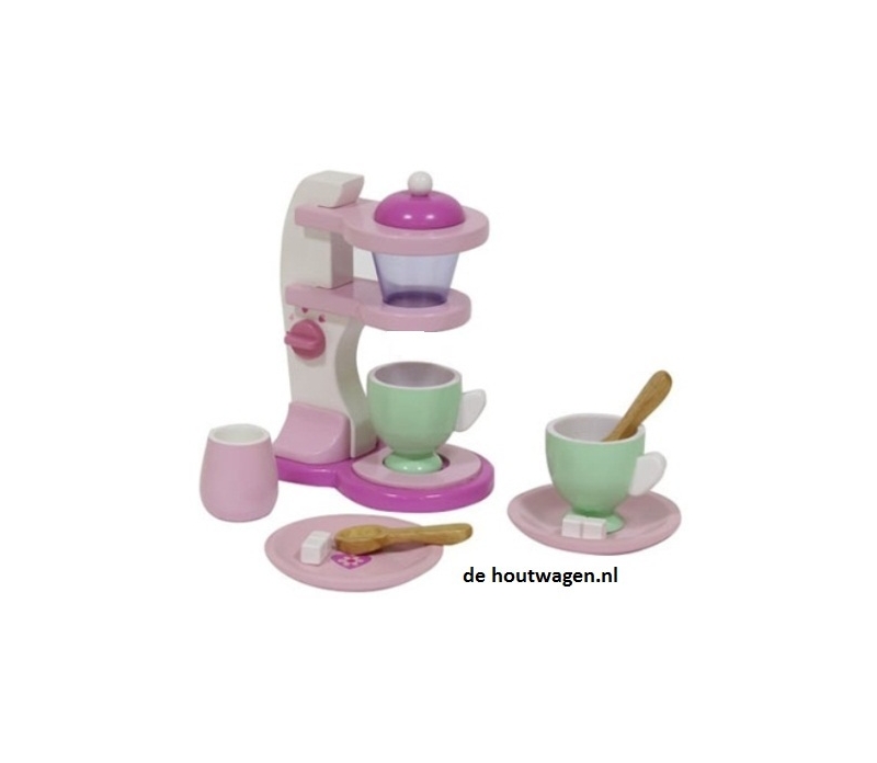 De Houtwagen | houten koffiezetapparaat mentari | speelgoed huishoudelijke artikelen | € 9,95