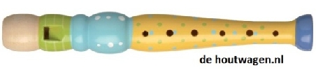 blokfluit 20cm. blauw-geel