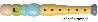 blokfluit 20cm. blauw-geel