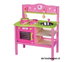 houten keukentje roze lelin toys